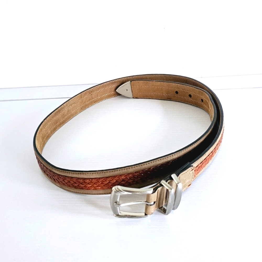 Tommy Bahama Bohemian Woven Braided Leather Made In Spain Men's Belt Size 40